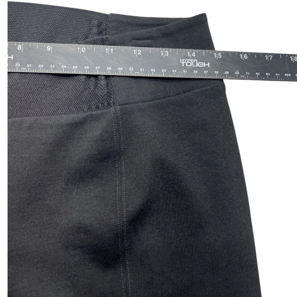 Eileen Fisher Pants Women SP Black Stretch Pintuck Ponte Pull Ons Slim Straight - Picture 7 of 10